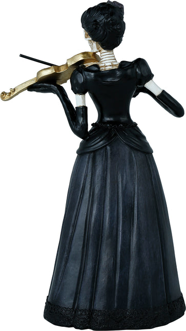 Halloween Skelett Frau mit Geige 26cm