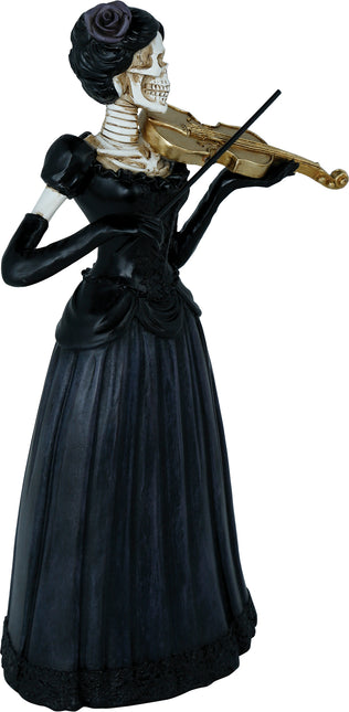 Halloween Skelett Frau mit Geige 26cm