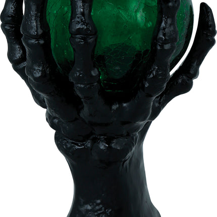 Halloween Deko Hand mit Kristallkugel und Licht 14,5cm