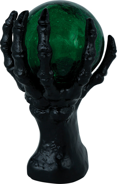 Halloween Deko Hand mit Kristallkugel und Licht 14,5cm