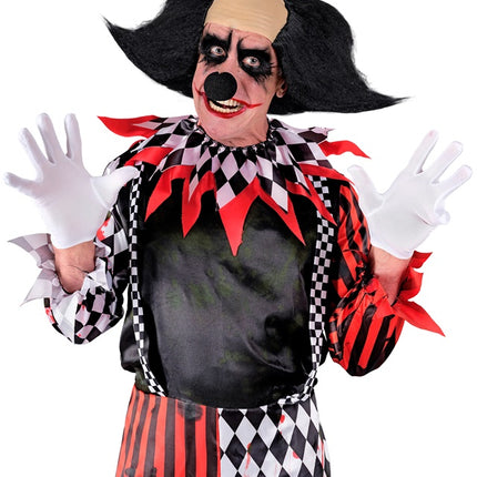 KOPFBEDECKUNG UNHEIMLICHER CLOWN MIT SCHWARZEM HAAR