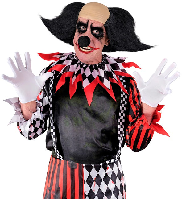KOPFBEDECKUNG UNHEIMLICHER CLOWN MIT SCHWARZEM HAAR