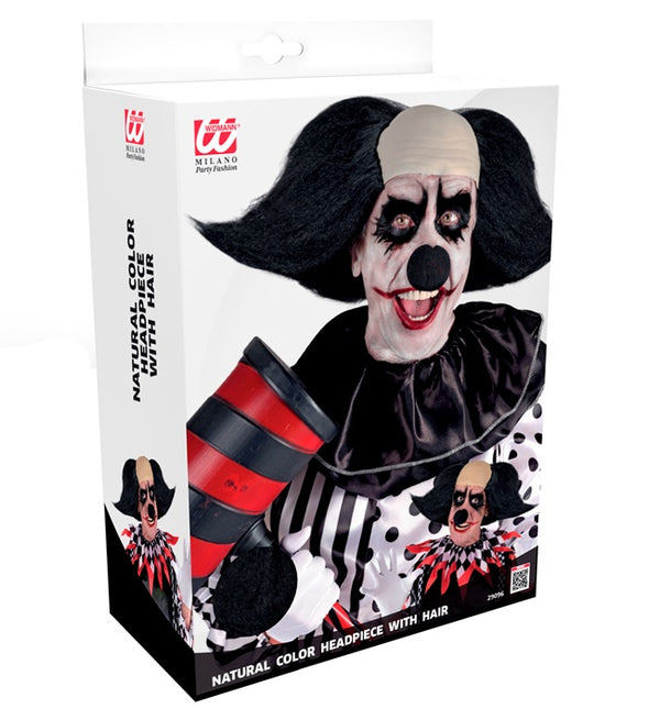 KOPFBEDECKUNG UNHEIMLICHER CLOWN MIT SCHWARZEM HAAR