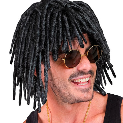 Schwarze Perücke mit Dreadlocks