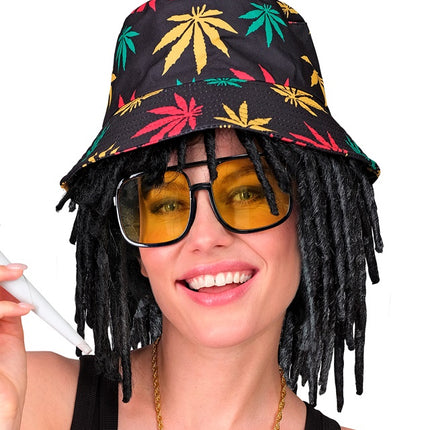 Schwarze Perücke mit Dreadlocks