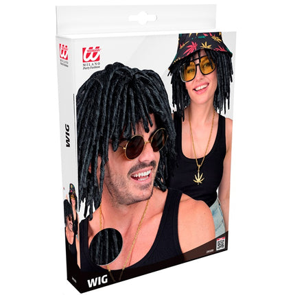 Schwarze Perücke mit Dreadlocks