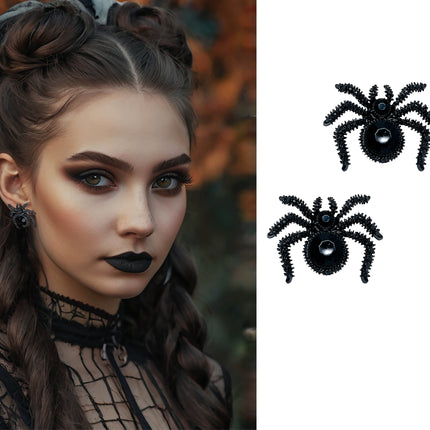 Halloween-Ohrringe Spinnen 2,5cm