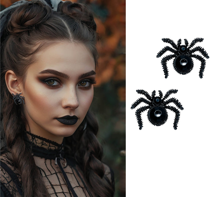 Halloween-Ohrringe Spinnen 2,5cm