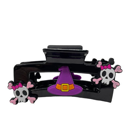 Halloween Haarspange Rosa Totenkopf 2tlg