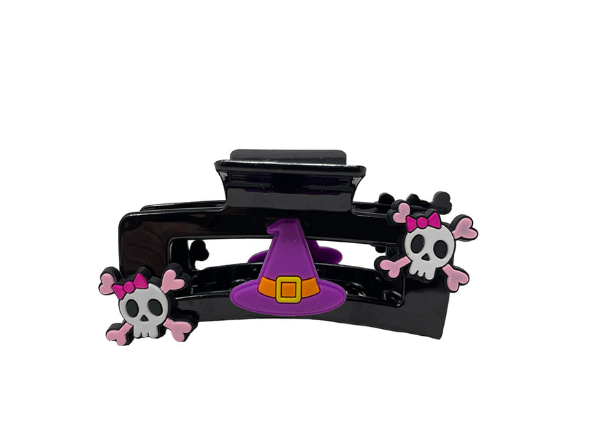 Halloween Haarspange Rosa Totenkopf 2tlg