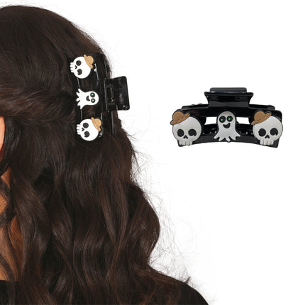 Halloween Haarspange Totenkopf 2tlg
