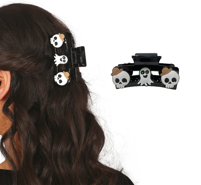 Halloween Haarspange Totenkopf 2tlg