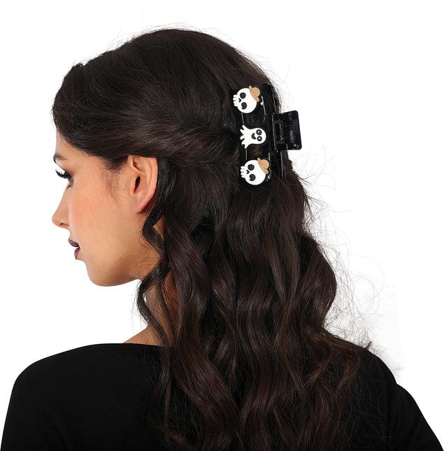 Halloween Haarspange Totenkopf 2tlg