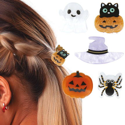 Halloween Haarspange Kürbis und Gespenst 5tlg