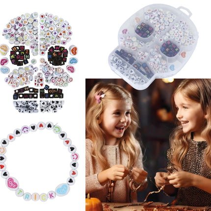 Halloween Bastelset Armband Buchstaben und Zahlen herstellen