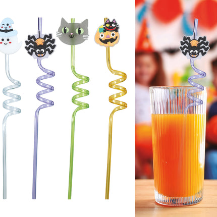 Halloween Strohhalme 27cm 4Stück