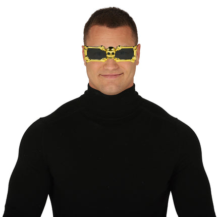Goldene Brille Skelett