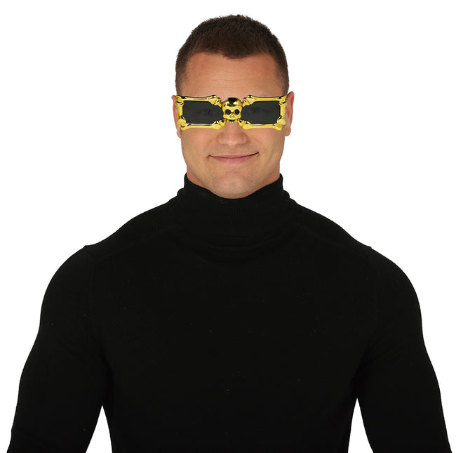 Goldene Brille Skelett