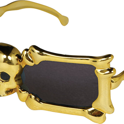 Goldene Brille Skelett