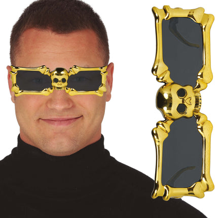 Goldene Brille Skelett