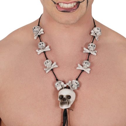 Bones Halskette Weiß Schwarz