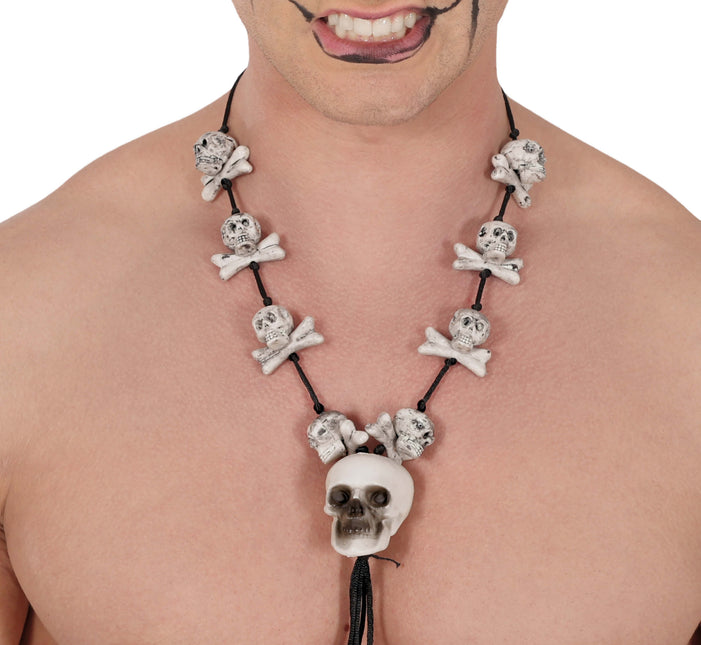 Bones Halskette Weiß Schwarz