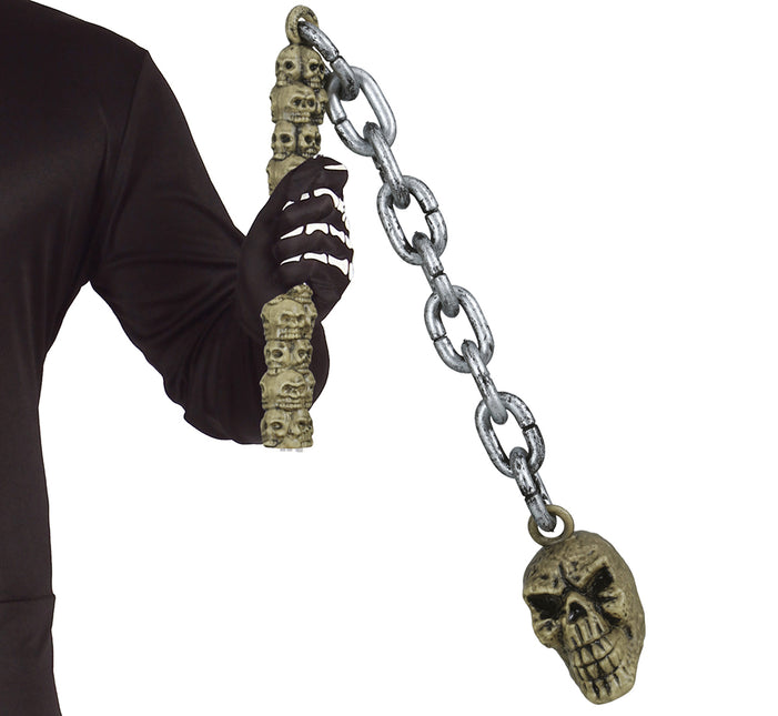 Halloween Fake Weapon Stick Totenkopf an Kette 84cm
