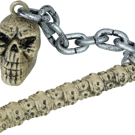 Halloween Fake Weapon Stick Totenkopf an Kette 84cm