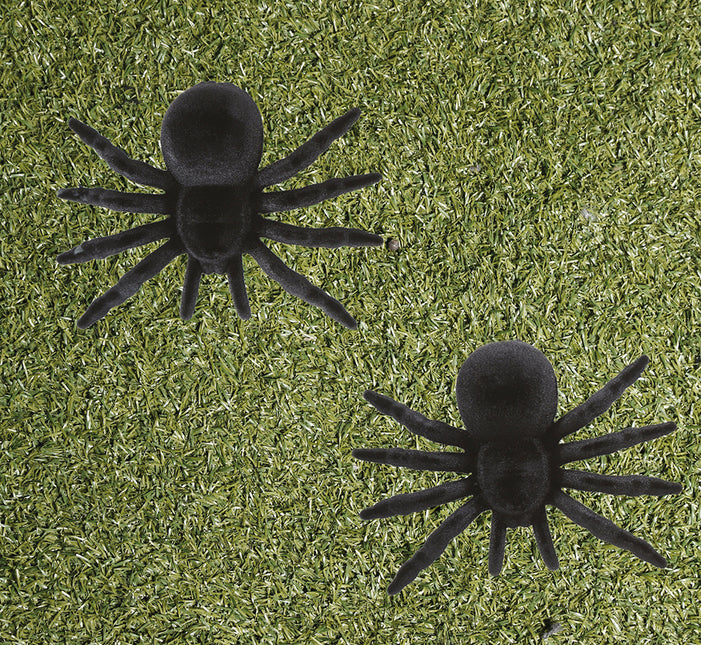 Schwarze Fake Spinne 10cm 2Stk