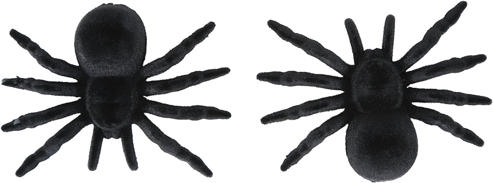 Schwarze Fake Spinne 10cm 2Stk