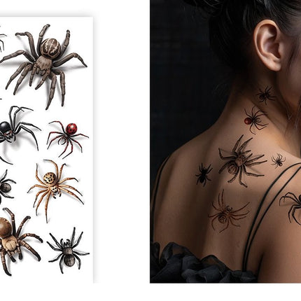 Halloween Nep Tattoo Spinnen