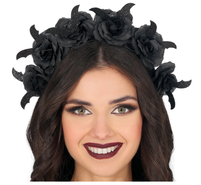 Floraler Haarreif Schwarz