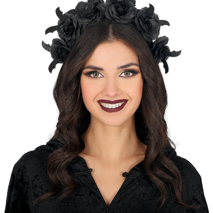Floraler Haarreif Schwarz