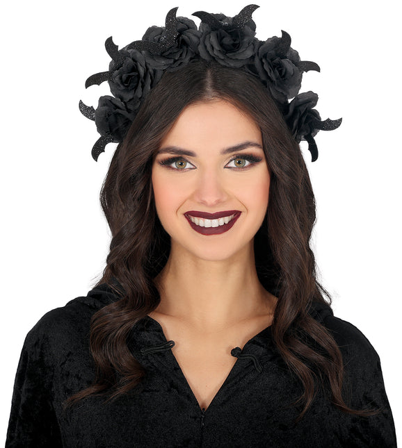 Floraler Haarreif Schwarz