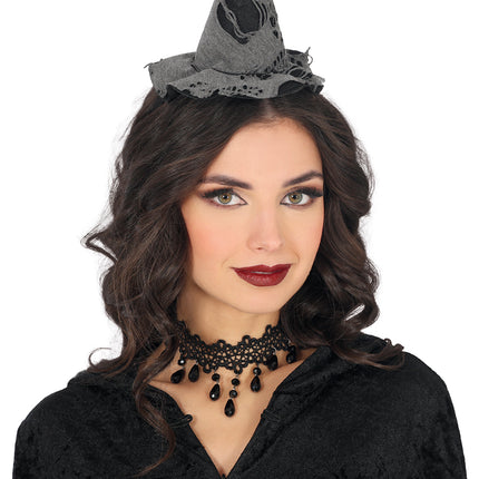 Halloween Haarband Hexenhut Mini