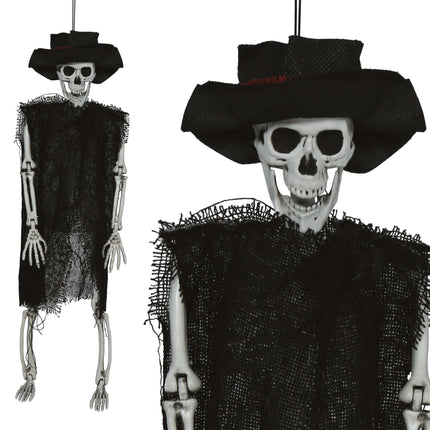 Halloween Skelett mit Hut 47cm