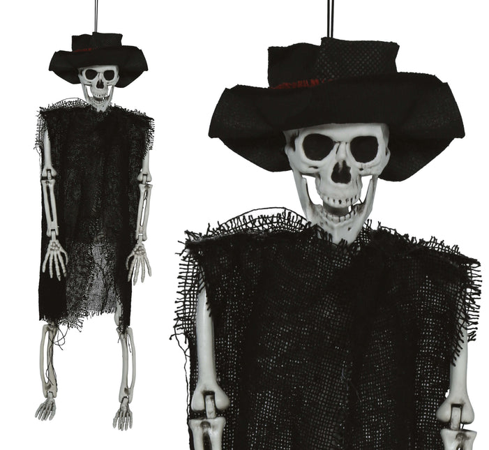 Halloween Skelett mit Hut 47cm