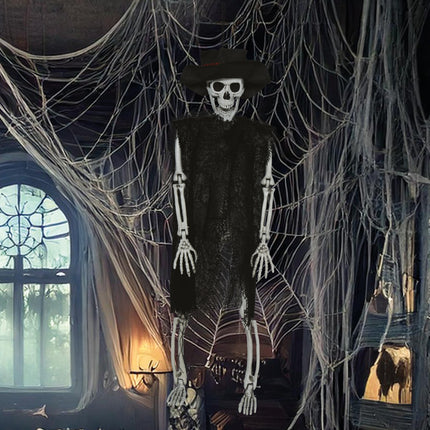 Halloween Skelett mit Hut 47cm