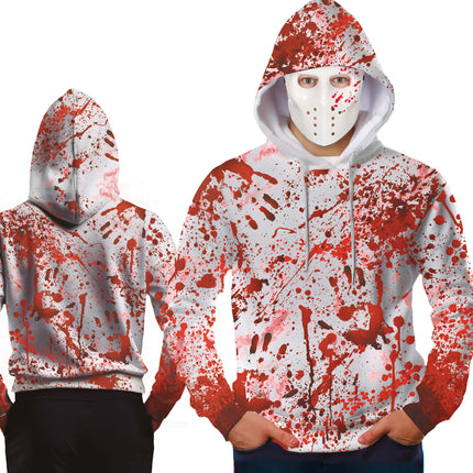 Rot Weißer Pullover mit Maske