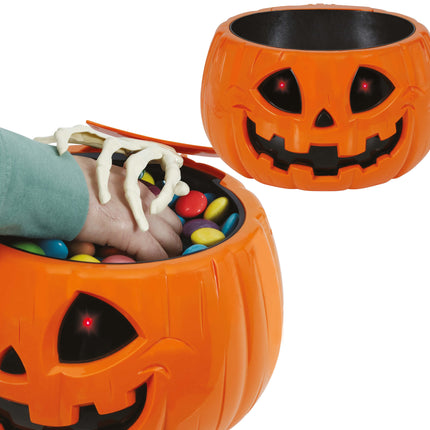 Halloween Schale Kürbis Licht, Ton und Bewegung 15cm