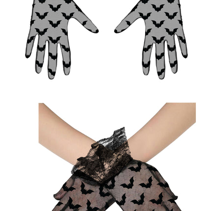 Spitzenhandschuhe Fledermaus 22cm