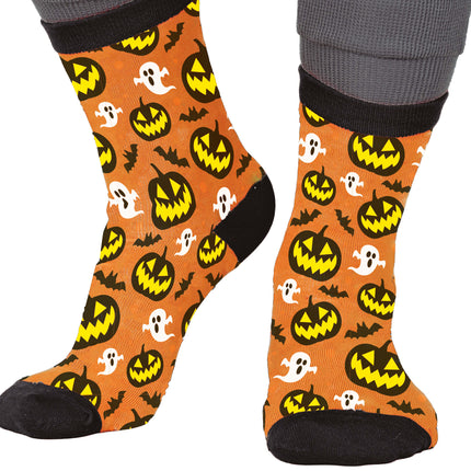 Halloween Socken Kürbis und Gespenster