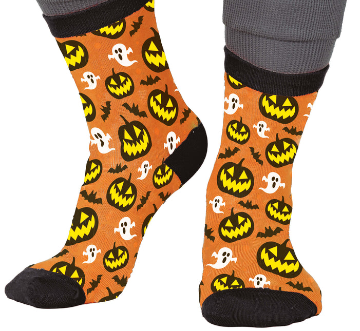 Halloween Socken Kürbis und Gespenster