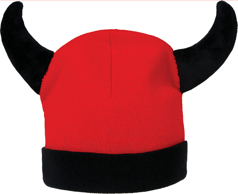 Roter schwarzer Hut Teufel mit Augen