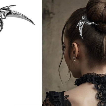 Halloween Haarnadeln Silberne Fledermaus 19cm