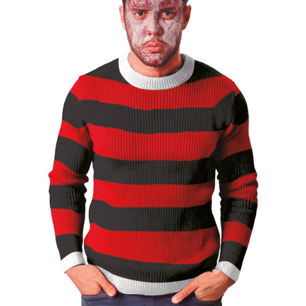 Halloween Pullover Rot Schwarz Killer