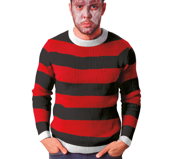 Halloween Pullover Rot Schwarz Killer