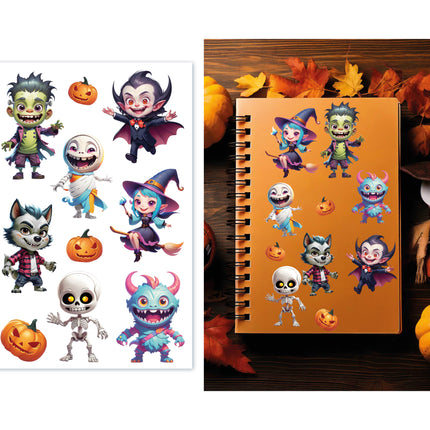 Halloween Aufkleber Monster
