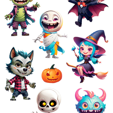 Halloween Aufkleber Monster