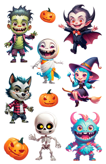 Halloween Aufkleber Monster